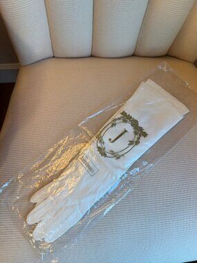 Vintage Jacobson's White Italian Kidskin Leather Opera Gloves - Size 6.5